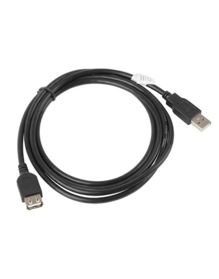 Cable alargador lanberg usb 2.0 macho hembra 1.8m negro