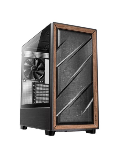 Caja ordenador gaming antec flux atx plastico negro