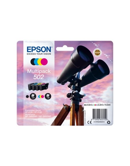 Multipack tinta epson 502 c13t02v64010 negro cian magenta amarillo ink