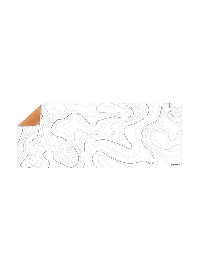 Alfombrilla phoenix stratos para ratón escritorio blanca 90 x 40 cm con base de corcho y superficie cuero pu Alfombrilla phoenix stratos para ratón escritorio blanca 90 x 40 cm con base de corcho y superficie cuero pu