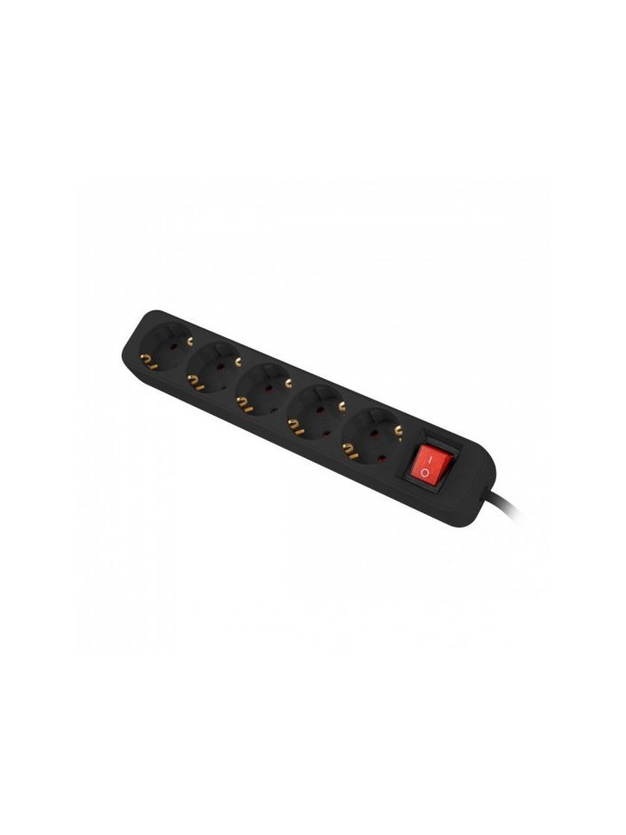 Regleta lanberg 5 tomas schuko con protecion negra 1.5m Regleta lanberg 5 tomas schuko con protecion negra 1.5m