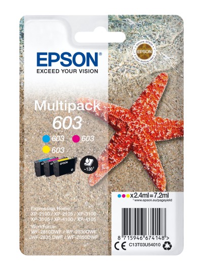 Multipack tinta epson estrella de mar 3 tintas 603