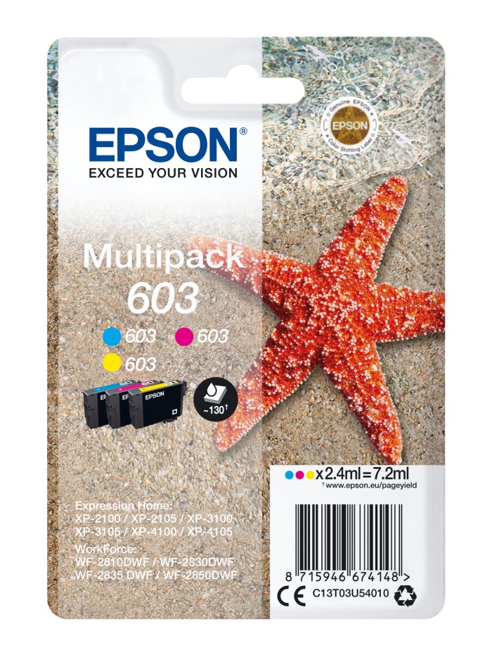 Multipack tinta epson estrella de mar 3 tintas 603 Multipack tinta epson estrella de mar 3 tintas 603