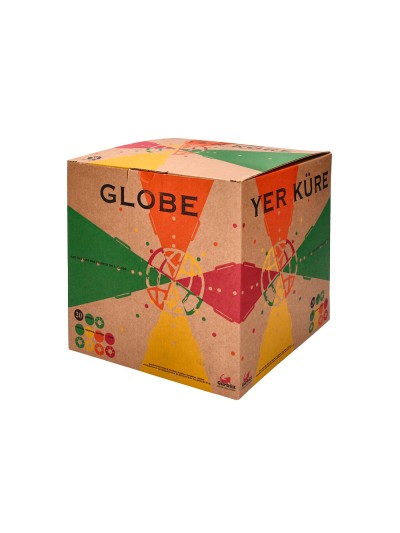 Globo terraqueo liderpapel con luz fisico y politico con animales diametro 20 cm