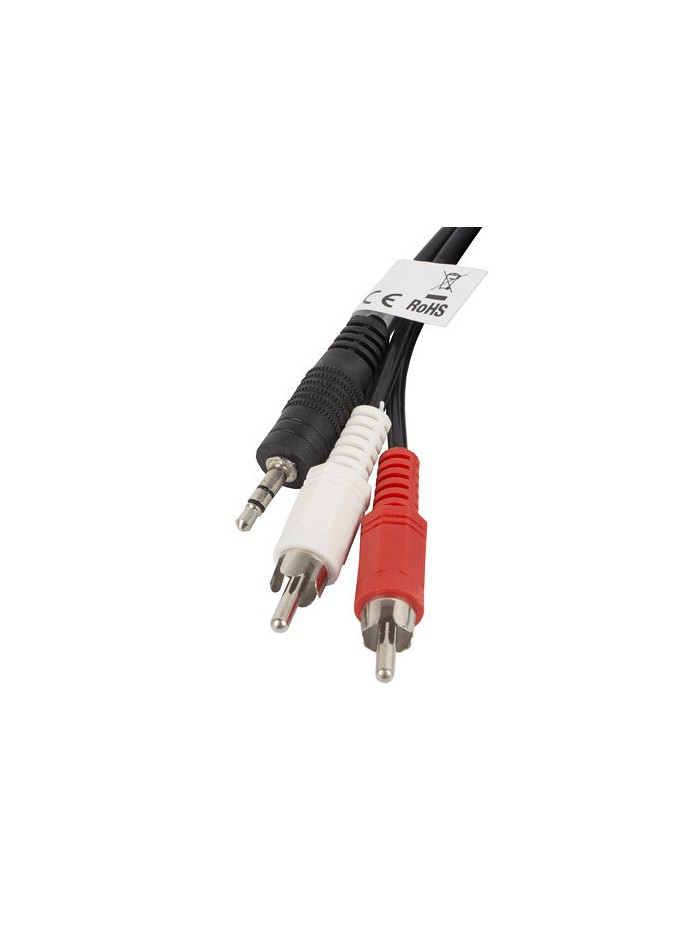 Cable estereo lanberg mini jack 3.5mm - 2x rca macho 2m Cable estereo lanberg mini jack 3.5mm - 2x rca macho 2m