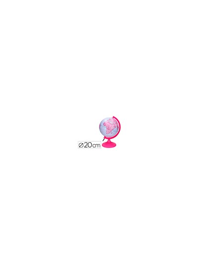 Globo terraqueo liderpapel con luz fisico y politico diametro 20 cm color rosa