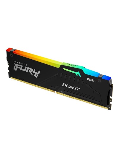 Memoria ram ddr5 32gb kingston - 5600 mhz - pc5 - 44800 - fury beast rgb - cl40 - 1.25v