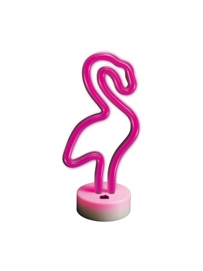 Lampara forever neon led on a stand flamingo pink