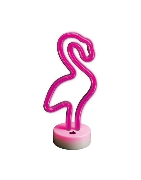 Lampara forever neon led on a stand flamingo pink