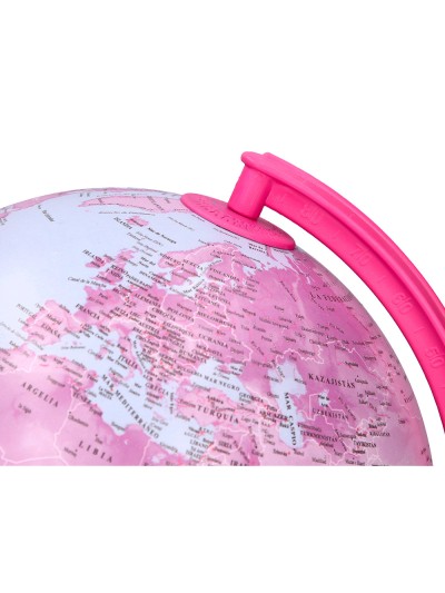 Globo terraqueo liderpapel con luz fisico y politico diametro 20 cm color rosa