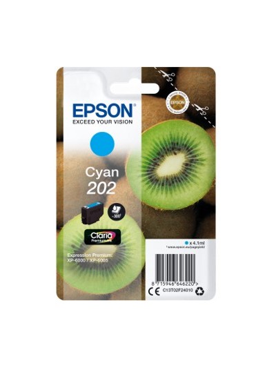 Cartucho tinta epson c13t02f24010 singlepack cian 202 claria premium ink xp - 6000 - xp - 6005 - kiwi