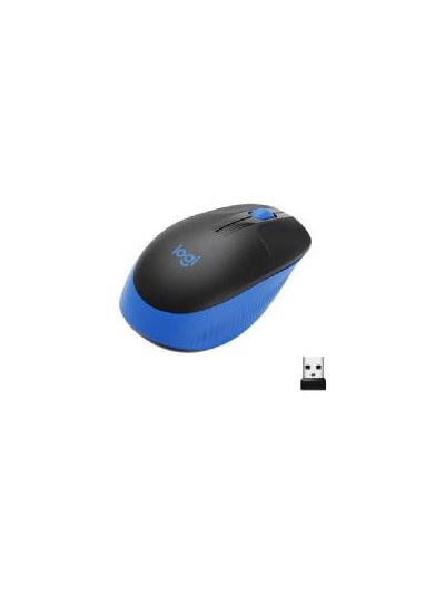Mouse raton logitech m190 full size optico wireless inalambrico azul