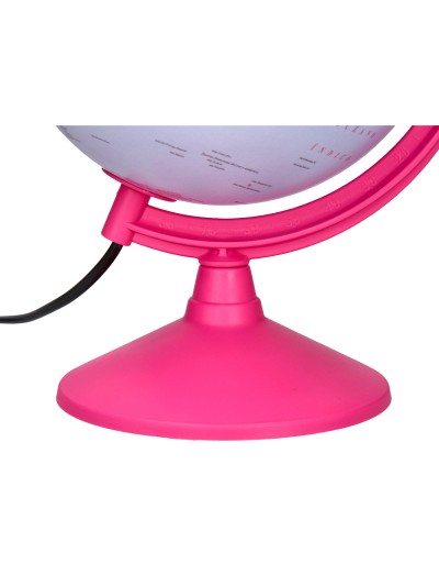 Globo terraqueo liderpapel con luz fisico y politico diametro 20 cm color rosa
