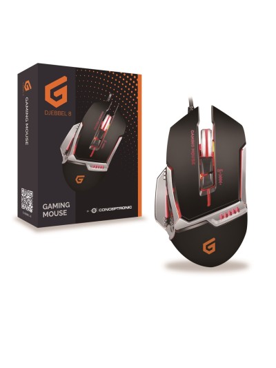 Mouse raton gaming conceptronic djebbel02b optico - usb - 4000dpi