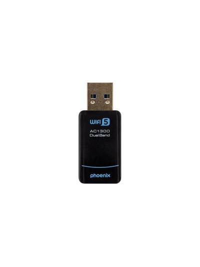 Phoenix nano adaptador usb receptor red inalámbrico 1300mbps dual band