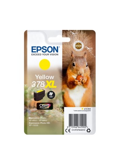 Cartucho tinta epson c13t37944010 singlepack amarillo 378xl claria photo hd ink ardillo