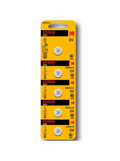 Blister pilas kodak max boton litio ultra 2032 blister blister carton perforado - 5 pilas