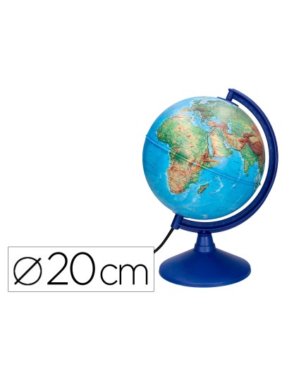 Globo terraqueo liderpapel con luz fisico y politico diametro 20 cm