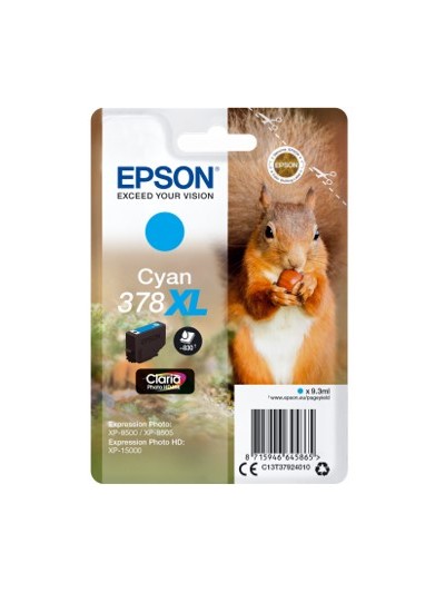 Cartucho tinta epson c13t37924010 singlepack cian 378xl claria photo hd ink ardilla