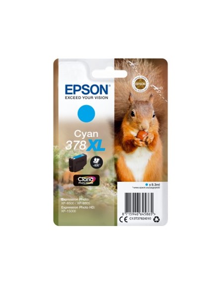 Cartucho tinta epson c13t37924010 singlepack cian 378xl claria photo hd ink ardilla