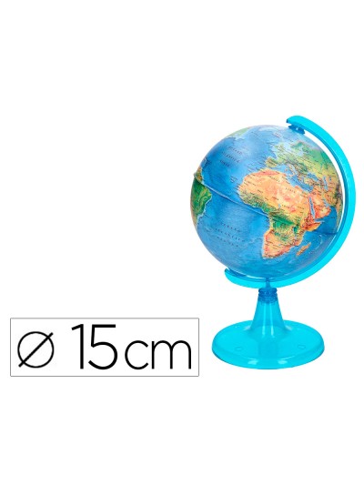 Globo terraqueo liderpapel mapa fisico diametro 15 cm