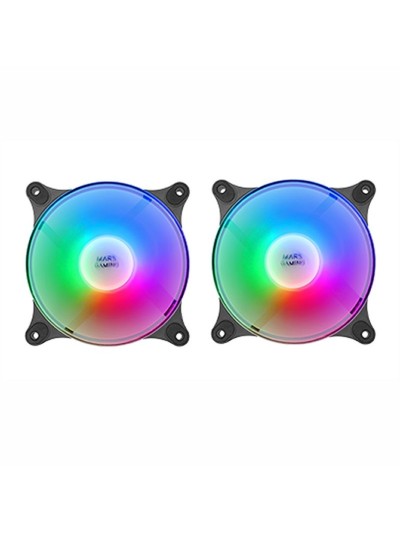 Kit de ventiladores mars gaming mfduob 2 x 120mm frgb negro