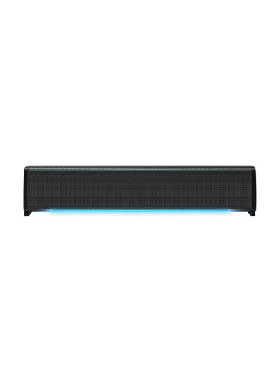 Barra de sonido q-connect para pc con iluminación led color negro
