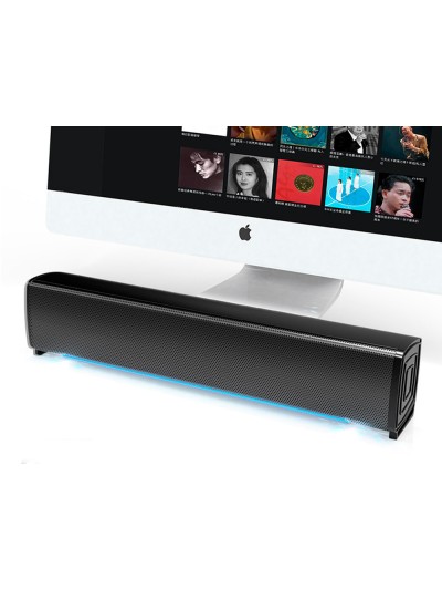 Barra de sonido q-connect para pc con iluminación led color negro