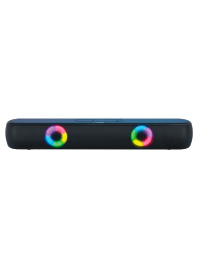 Barra de sonido q-connect bluetooth con iluminacion led y control de volumen color negro