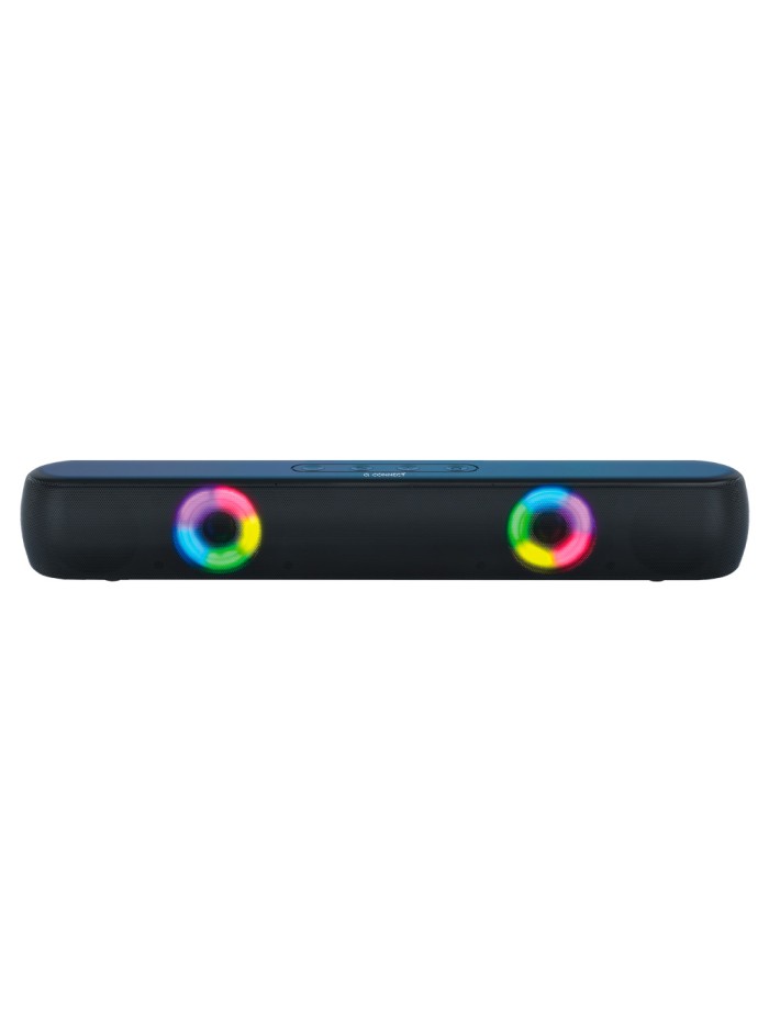 Barra de sonido q-connect bluetooth con iluminacion led y control de volumen color negro