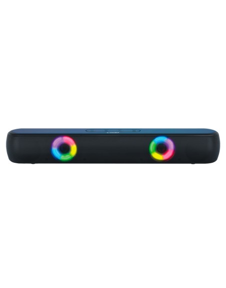 Barra de sonido q-connect bluetooth con iluminacion led y control de volumen color negro