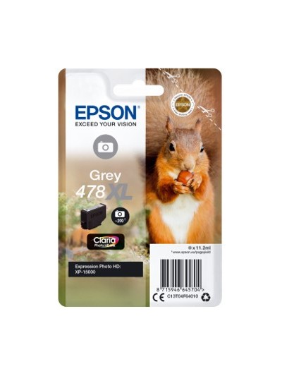 Cartucho tinta epson c13t04f64010 singlepack gris 478xl claria photo hd ink