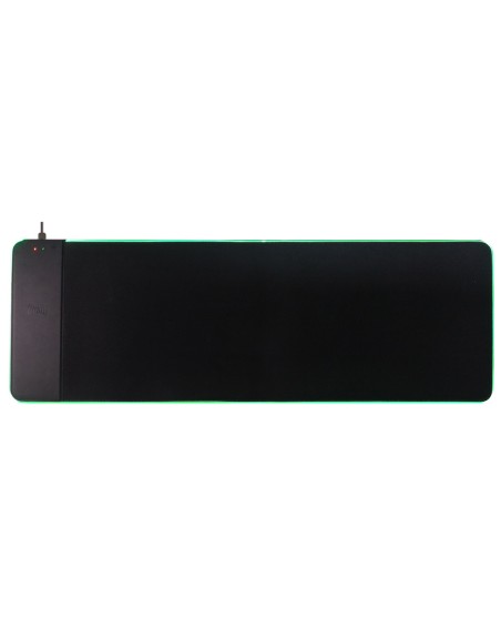 Alfombrilla para raton q-connect gaming con cargador inalambrico e iluminacion rgb color negro 800x300x4 mm