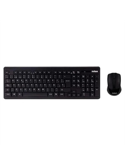 Kit teclado + mouse raton nilox wireless inalambrico negro