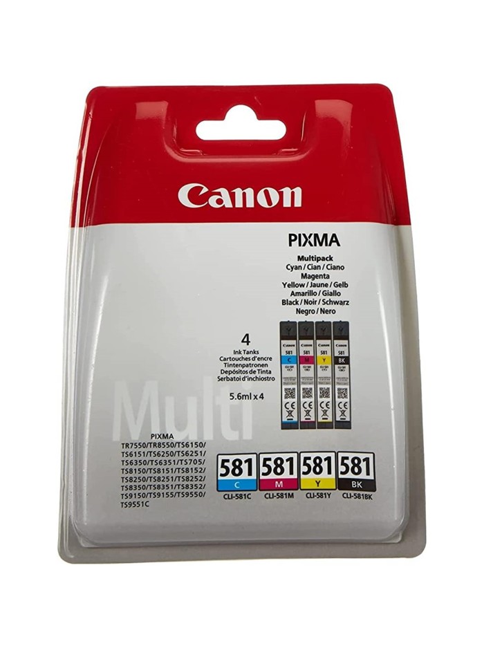 Cartucho tinta canon cli - 581 negro - cian - magenta - amarillo Cartucho tinta canon cli - 581 negro - cian - magenta - amarillo