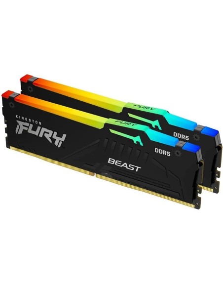 Memoria ram ddr5 32gb 2x16gb kingston - 5600mhz - pc5 44800 - fury beast rgb - cl36 - 1.25v