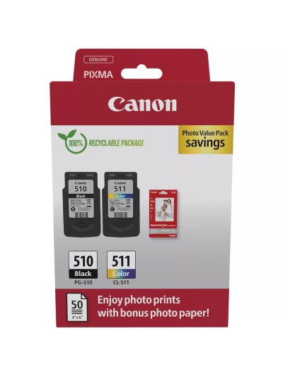Cartucho canon pg - 510 - cl - 511 + papel fotografico