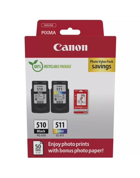 Cartucho canon pg - 510 - cl - 511 + papel fotografico