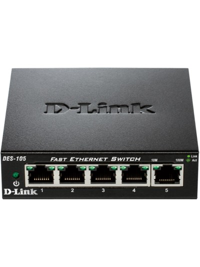 Switch 5 puertos 10 - 100 fast ethernet d - link