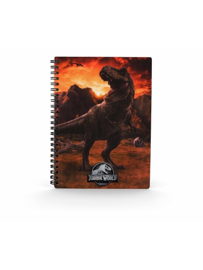 Libreta efecto 3d into the wild jurassic world
