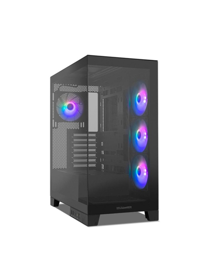 Caja ordenador gaming nox hummer glock atx argb crital templado negro Caja ordenador gaming nox hummer glock atx argb crital templado negro