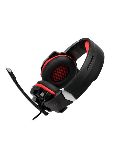 Auricular q-connect gaming con microfono ajustable e iluminacion led color negro