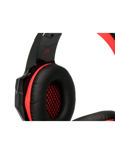Auricular q-connect gaming con microfono ajustable e iluminacion led color negro
