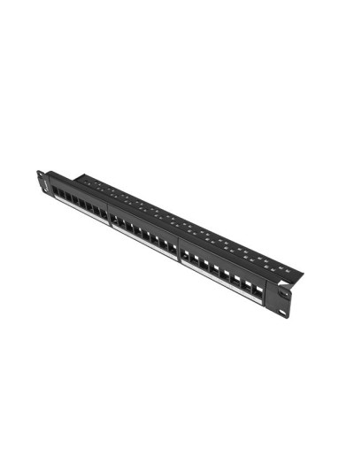 Patch panel lanberg 24 puertos 1u rack 19 para modulos keystone negro