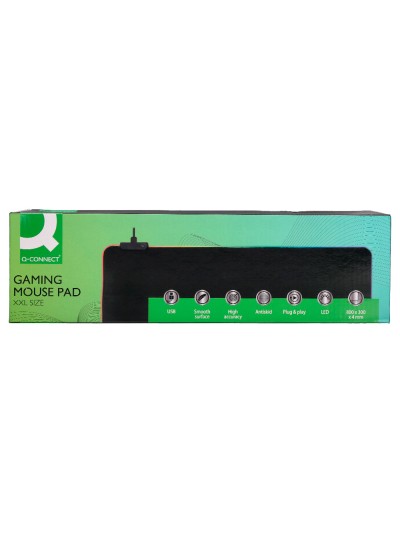 Alfombrilla para raton q-connect gaming xxl iluminacion led conexion usb color negro 800x300x4 mm