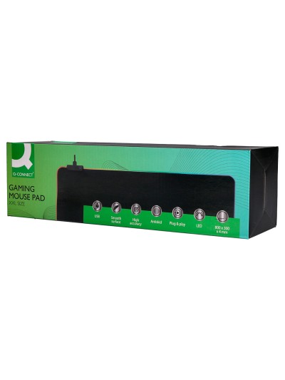 Alfombrilla para raton q-connect gaming xxl iluminacion led conexion usb color negro 800x300x4 mm