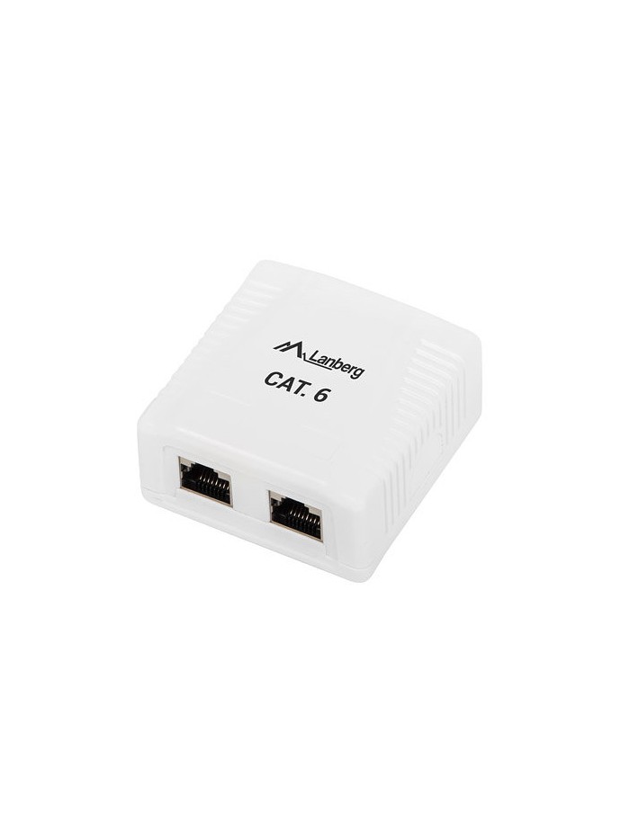 Roseta lanberg de superficie cat.6 ftp 2x toma rj45 blanco Roseta lanberg de superficie cat.6 ftp 2x toma rj45 blanco