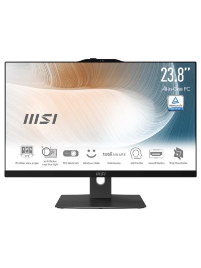 Ordenador all in one aio msi am242p - 1241es i7 - 1255u 16gb ssd 512gb freedos 23.8 pulgadas negro
