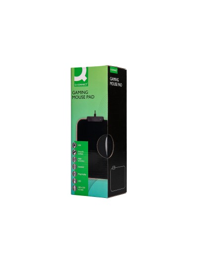 Alfombrilla para raton q-connect gaming iluminacion led conexion usb color negro 350x250x3 mm