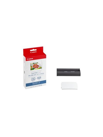 Papel foto canon selphy kc - 18if + tinta 18 adhesivos tarjeta credito series cp